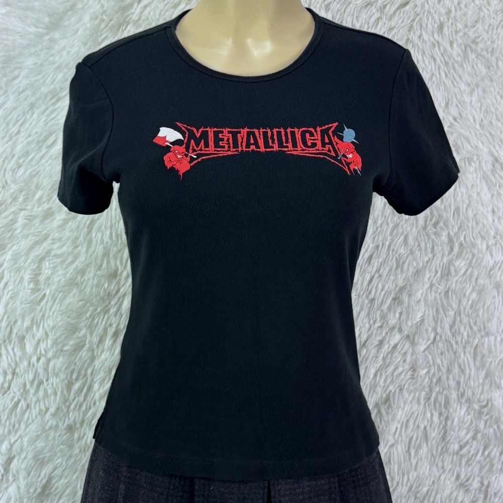 Vintage Y2K Metallica Devil Baby Tee Kavio XL Black